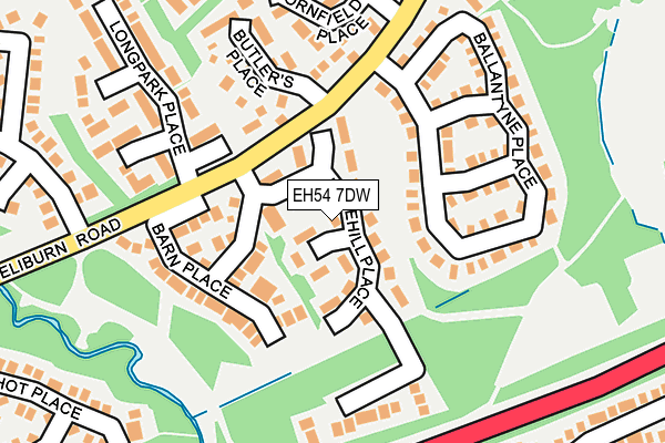 EH54 7DW map - OS OpenMap – Local (Ordnance Survey) EH54 7DW map - OS OpenMap – Local (Ordnance Survey)