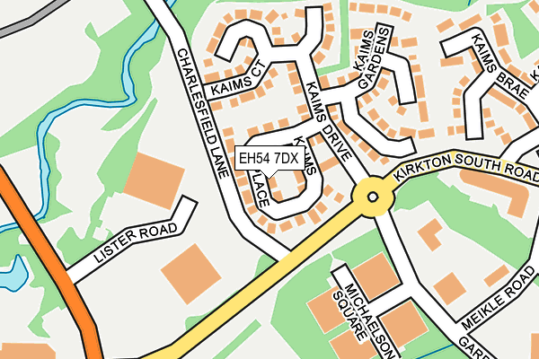 EH54 7DX map - OS OpenMap – Local (Ordnance Survey) EH54 7DX map - OS OpenMap – Local (Ordnance Survey)