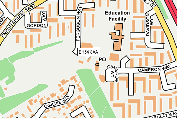 EH54 8AA map - OS OpenMap – Local (Ordnance Survey)