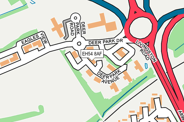 EH54 8AF map - OS OpenMap – Local (Ordnance Survey) EH54 8AF map - OS OpenMap – Local (Ordnance Survey)
