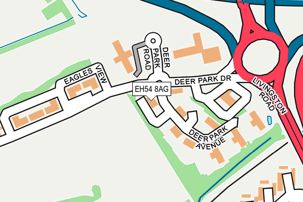 EH54 8AG map - OS OpenMap – Local (Ordnance Survey) EH54 8AG map - OS OpenMap – Local (Ordnance Survey)