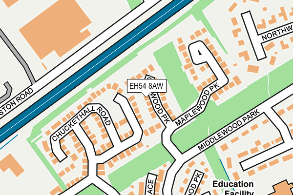 EH54 8AW map - OS OpenMap – Local (Ordnance Survey) EH54 8AW map - OS OpenMap – Local (Ordnance Survey)