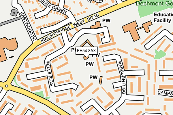 EH54 8AX map - OS OpenMap – Local (Ordnance Survey) EH54 8AX map - OS OpenMap – Local (Ordnance Survey)