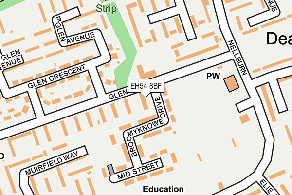EH54 8BF map - OS OpenMap – Local (Ordnance Survey) EH54 8BF map - OS OpenMap – Local (Ordnance Survey)
