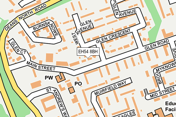 EH54 8BH map - OS OpenMap – Local (Ordnance Survey) EH54 8BH map - OS OpenMap – Local (Ordnance Survey)