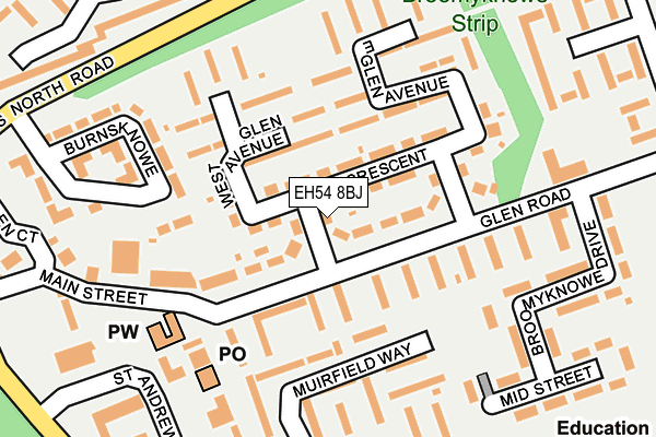 EH54 8BJ map - OS OpenMap – Local (Ordnance Survey) EH54 8BJ map - OS OpenMap – Local (Ordnance Survey)