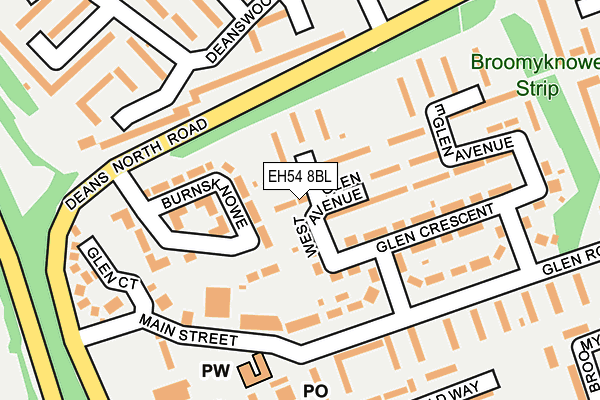 EH54 8BL map - OS OpenMap – Local (Ordnance Survey) EH54 8BL map - OS OpenMap – Local (Ordnance Survey)
