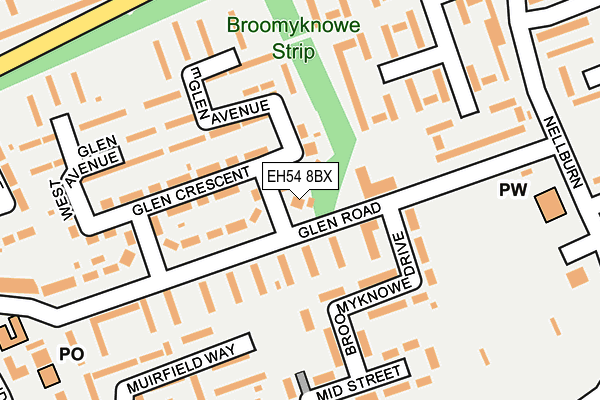 EH54 8BX map - OS OpenMap – Local (Ordnance Survey) EH54 8BX map - OS OpenMap – Local (Ordnance Survey)