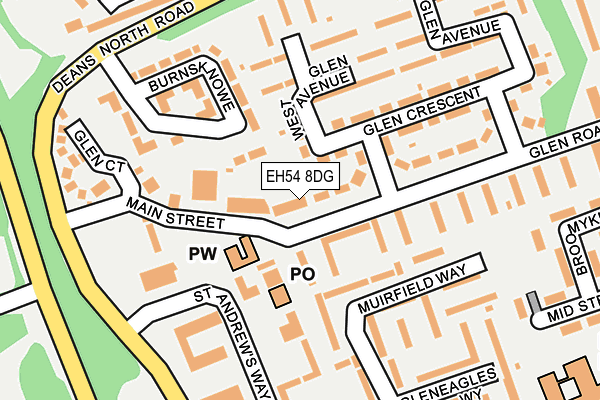 EH54 8DG map - OS OpenMap – Local (Ordnance Survey) EH54 8DG map - OS OpenMap – Local (Ordnance Survey)