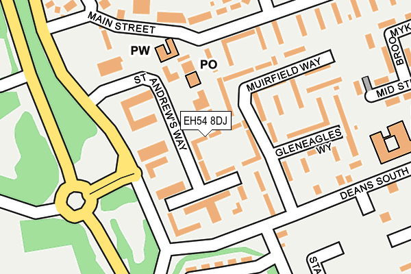 EH54 8DJ map - OS OpenMap – Local (Ordnance Survey) EH54 8DJ map - OS OpenMap – Local (Ordnance Survey)