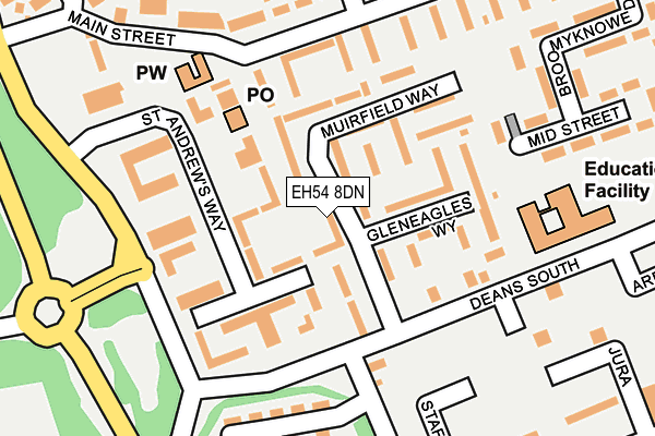 EH54 8DN map - OS OpenMap – Local (Ordnance Survey) EH54 8DN map - OS OpenMap – Local (Ordnance Survey)
