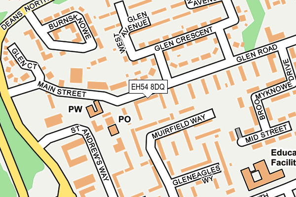 EH54 8DQ map - OS OpenMap – Local (Ordnance Survey) EH54 8DQ map - OS OpenMap – Local (Ordnance Survey)