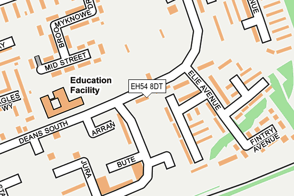 EH54 8DT map - OS OpenMap – Local (Ordnance Survey) EH54 8DT map - OS OpenMap – Local (Ordnance Survey)