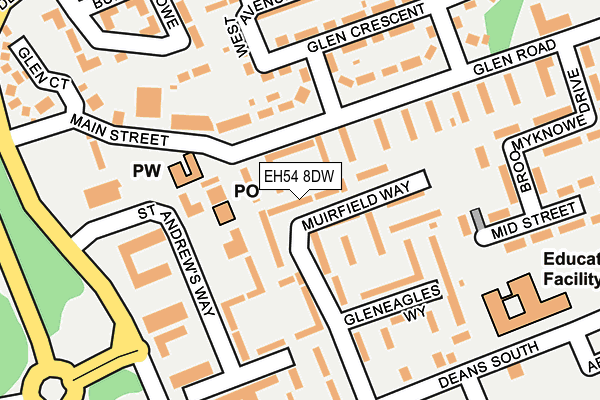 EH54 8DW map - OS OpenMap – Local (Ordnance Survey) EH54 8DW map - OS OpenMap – Local (Ordnance Survey)
