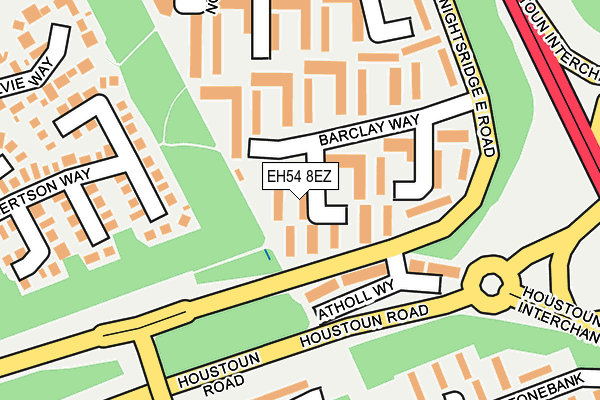 EH54 8EZ map - OS OpenMap – Local (Ordnance Survey) EH54 8EZ map - OS OpenMap – Local (Ordnance Survey)