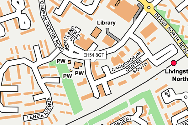 EH54 8GT map - OS OpenMap – Local (Ordnance Survey) EH54 8GT map - OS OpenMap – Local (Ordnance Survey)