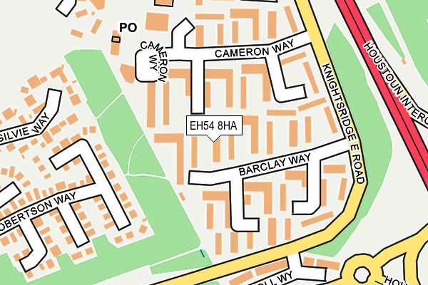 EH54 8HA map - OS OpenMap – Local (Ordnance Survey) EH54 8HA map - OS OpenMap – Local (Ordnance Survey)