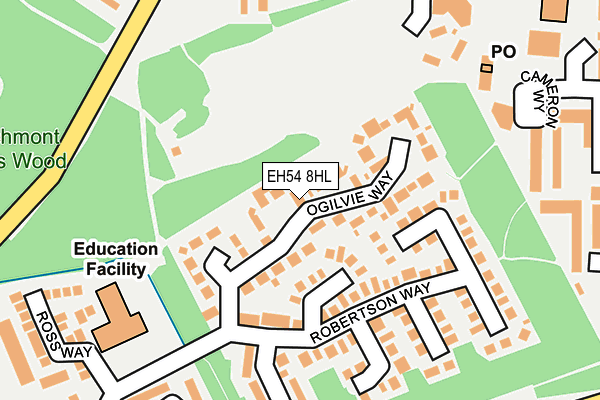EH54 8HL map - OS OpenMap – Local (Ordnance Survey) EH54 8HL map - OS OpenMap – Local (Ordnance Survey)