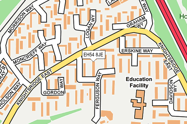 EH54 8JE map - OS OpenMap – Local (Ordnance Survey) EH54 8JE map - OS OpenMap – Local (Ordnance Survey)