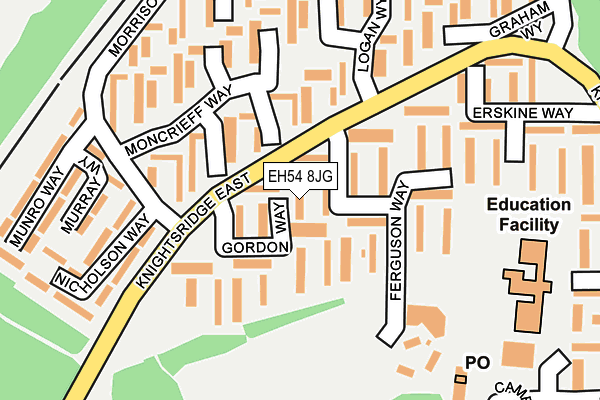 EH54 8JG map - OS OpenMap – Local (Ordnance Survey) EH54 8JG map - OS OpenMap – Local (Ordnance Survey)
