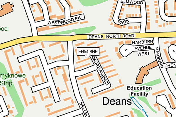 EH54 8NE map - OS OpenMap – Local (Ordnance Survey) EH54 8NE map - OS OpenMap – Local (Ordnance Survey)