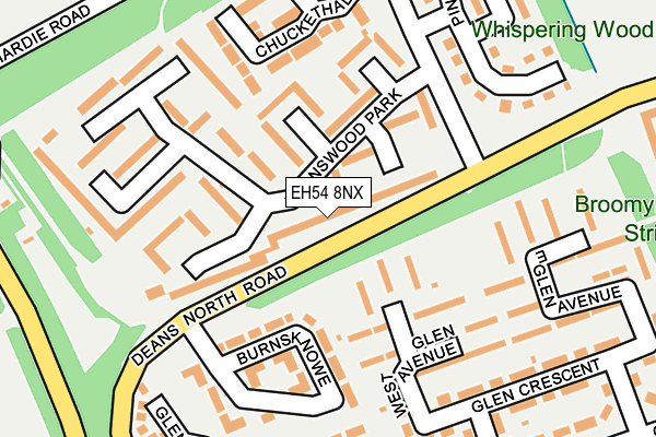 EH54 8NX map - OS OpenMap – Local (Ordnance Survey) EH54 8NX map - OS OpenMap – Local (Ordnance Survey)