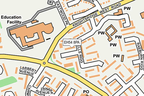 EH54 8PA map - OS OpenMap – Local (Ordnance Survey) EH54 8PA map - OS OpenMap – Local (Ordnance Survey)
