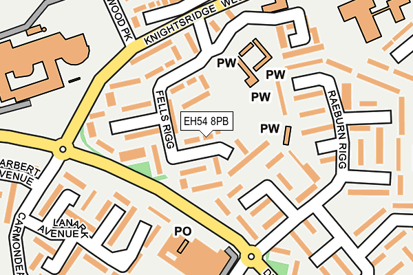EH54 8PB map - OS OpenMap – Local (Ordnance Survey)