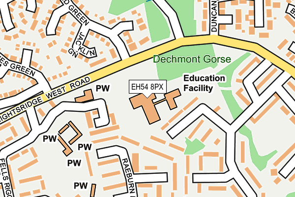 EH54 8PX map - OS OpenMap – Local (Ordnance Survey) EH54 8PX map - OS OpenMap – Local (Ordnance Survey)