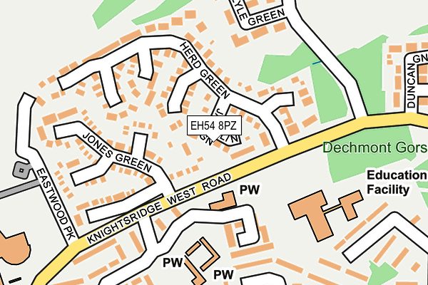 EH54 8PZ map - OS OpenMap – Local (Ordnance Survey) EH54 8PZ map - OS OpenMap – Local (Ordnance Survey)