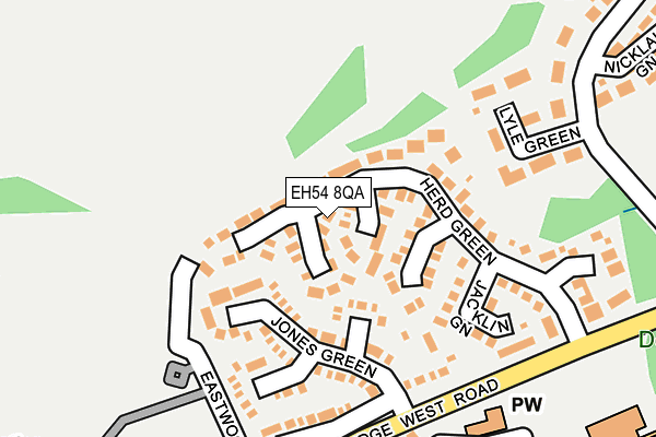 EH54 8QA map - OS OpenMap – Local (Ordnance Survey) EH54 8QA map - OS OpenMap – Local (Ordnance Survey)