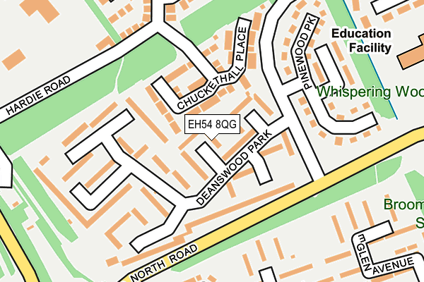 EH54 8QG map - OS OpenMap – Local (Ordnance Survey) EH54 8QG map - OS OpenMap – Local (Ordnance Survey)
