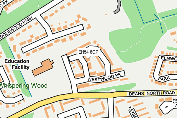 EH54 8QP map - OS OpenMap – Local (Ordnance Survey) EH54 8QP map - OS OpenMap – Local (Ordnance Survey)