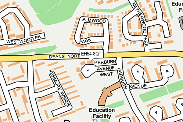 EH54 8QT map - OS OpenMap – Local (Ordnance Survey) EH54 8QT map - OS OpenMap – Local (Ordnance Survey)