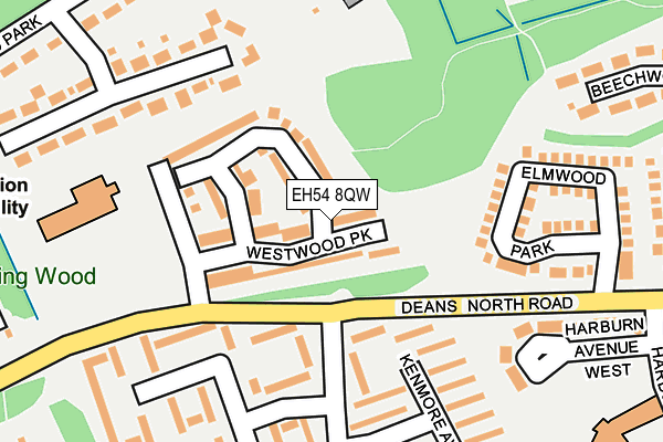 EH54 8QW map - OS OpenMap – Local (Ordnance Survey) EH54 8QW map - OS OpenMap – Local (Ordnance Survey)