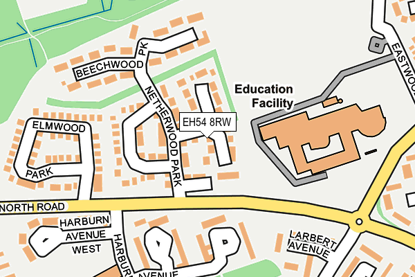 EH54 8RW map - OS OpenMap – Local (Ordnance Survey) EH54 8RW map - OS OpenMap – Local (Ordnance Survey)