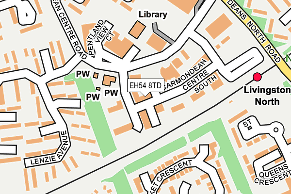 EH54 8TD map - OS OpenMap – Local (Ordnance Survey) EH54 8TD map - OS OpenMap – Local (Ordnance Survey)