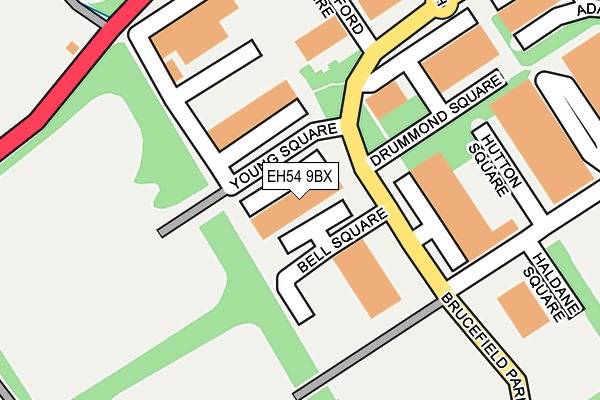 EH54 9BX map - OS OpenMap – Local (Ordnance Survey) EH54 9BX map - OS OpenMap – Local (Ordnance Survey)
