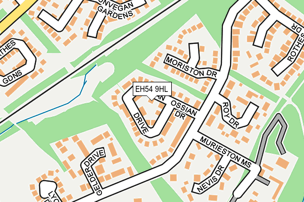EH54 9HL map - OS OpenMap – Local (Ordnance Survey) EH54 9HL map - OS OpenMap – Local (Ordnance Survey)