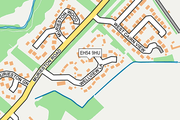 EH54 9HU map - OS OpenMap – Local (Ordnance Survey) EH54 9HU map - OS OpenMap – Local (Ordnance Survey)
