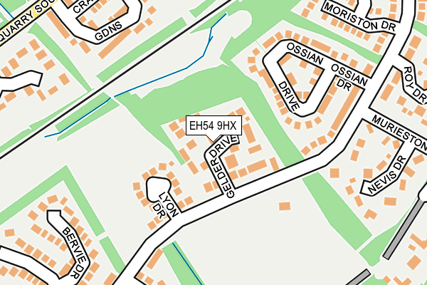 EH54 9HX map - OS OpenMap – Local (Ordnance Survey) EH54 9HX map - OS OpenMap – Local (Ordnance Survey)