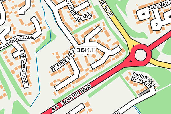EH54 9JH map - OS OpenMap – Local (Ordnance Survey) EH54 9JH map - OS OpenMap – Local (Ordnance Survey)