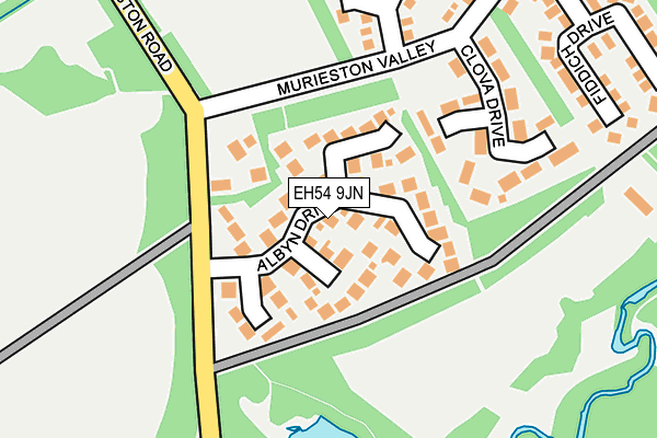 EH54 9JN map - OS OpenMap – Local (Ordnance Survey) EH54 9JN map - OS OpenMap – Local (Ordnance Survey)