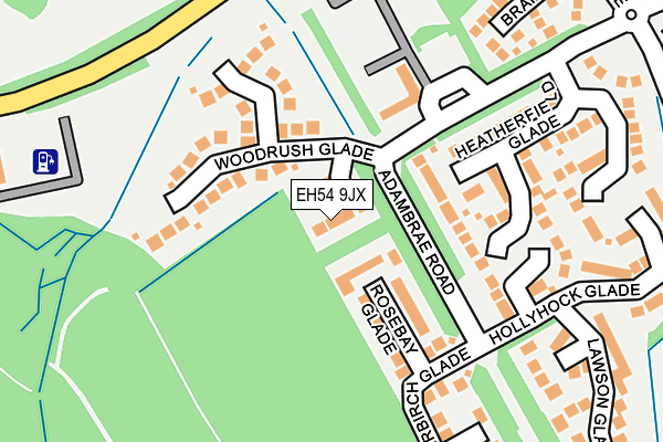 EH54 9JX map - OS OpenMap – Local (Ordnance Survey) EH54 9JX map - OS OpenMap – Local (Ordnance Survey)