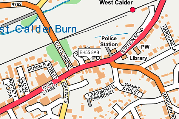 EH55 8AB map - OS OpenMap – Local (Ordnance Survey)
