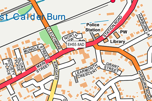 EH55 8AD map - OS OpenMap – Local (Ordnance Survey)