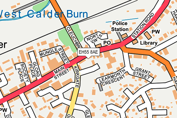EH55 8AE map - OS OpenMap – Local (Ordnance Survey) EH55 8AE map - OS OpenMap – Local (Ordnance Survey)