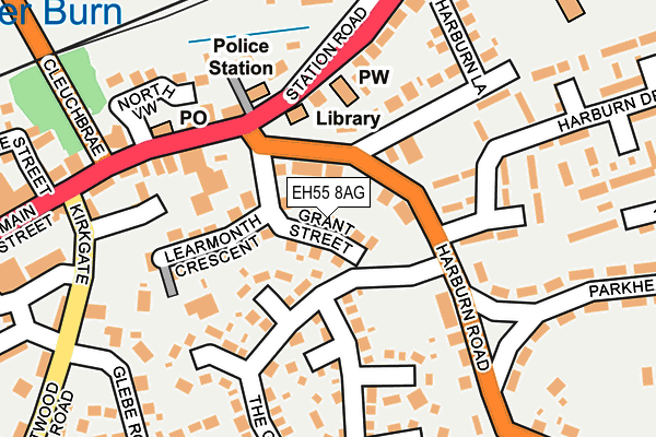EH55 8AG map - OS OpenMap – Local (Ordnance Survey) EH55 8AG map - OS OpenMap – Local (Ordnance Survey)
