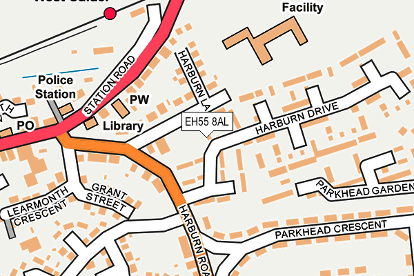 EH55 8AL map - OS OpenMap – Local (Ordnance Survey)