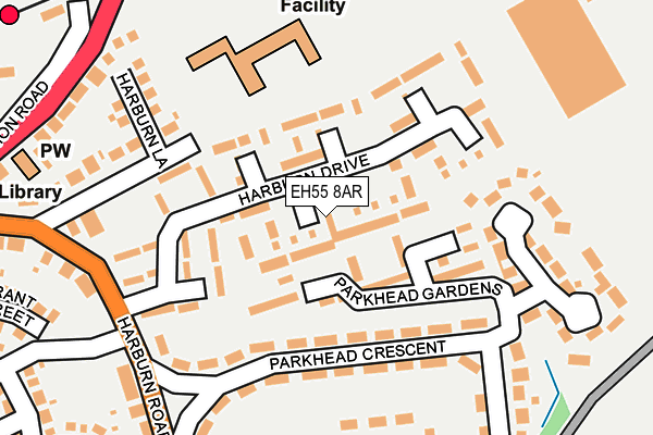 EH55 8AR map - OS OpenMap – Local (Ordnance Survey)